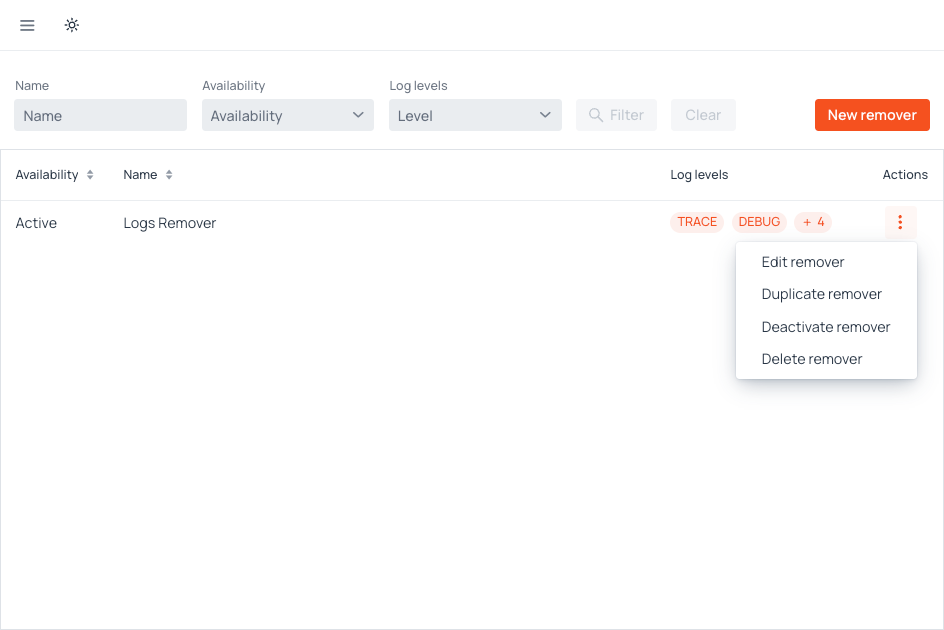 Activity Log screenshot