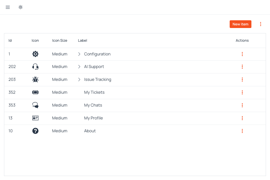 Dynamic Menu screenshot
