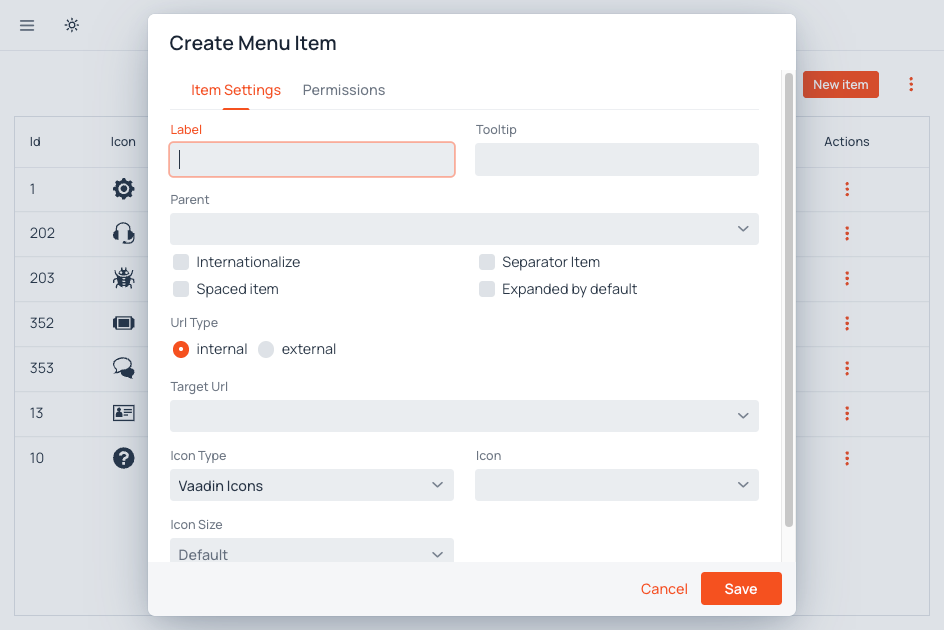 Dynamic Menu screenshot