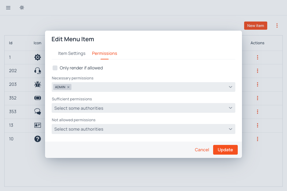 Dynamic Menu screenshot