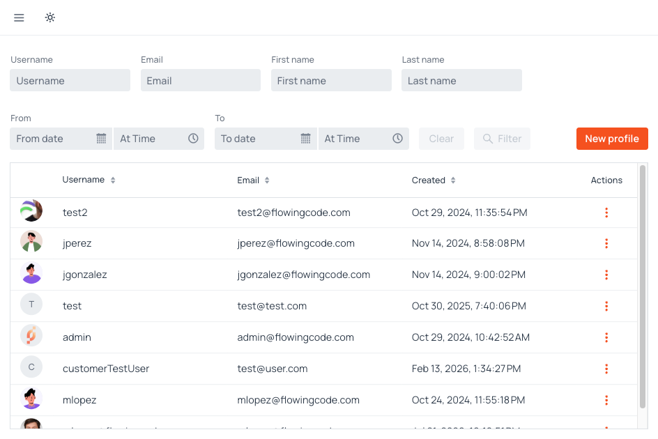 User Profile screenshot